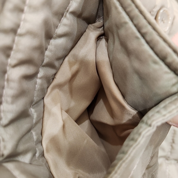 Vintage 70s Quilted Long Coat Rabbit Fur, Sage, US Women's Large (listing as) - Picture 10 of 14